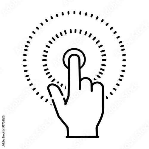 Vector of a hand pressing a button on a touchscreen or digital interface