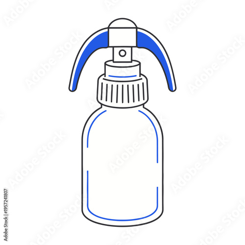 Blue vector of a spray bottle designed for cleaning products