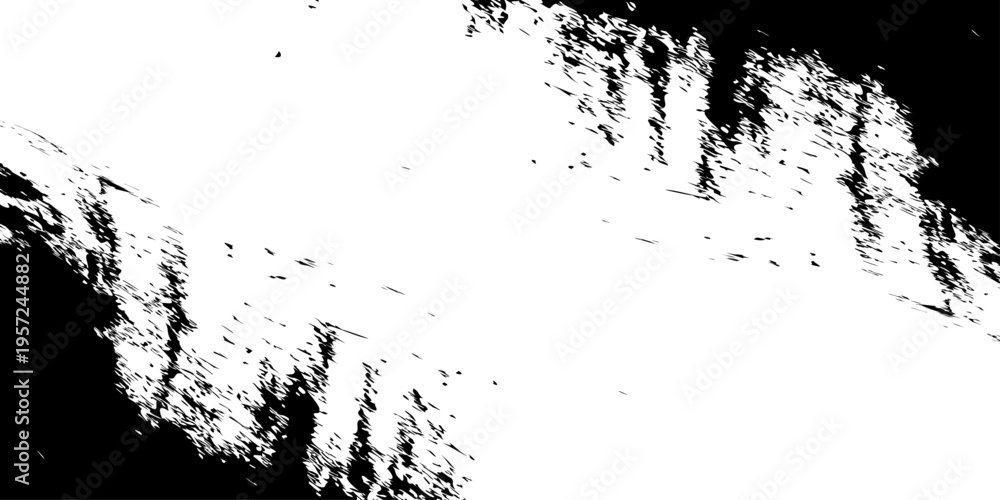 Naklejka premium Abstract Black And White Grunge Paint Stroke Texture With High Contrast Brush Effect 