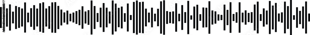 Obraz premium A black and white sound wave on a white background