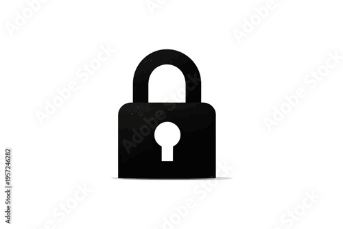 Minimalist black padlock icon symbolizing security and privacy