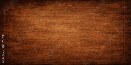 Old paper texture background with a dark brown wooden grain pattern on an aged oak plank surface and grunge effect