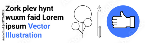 Creativity, communication, design inspiration, education, social interaction, digital media. Minimalist hand gesture, pen circles and text. Creativity and communication concepts