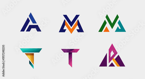 Modern Geometric Logos - Abstract Letter & Shapes Collection