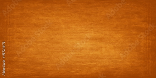 A grunge old paper texture overlays a natural brown wooden plank background with a weathered oak grain pattern on an old timber surface