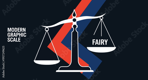Modern Graphic Scale Weighing Fairy and Abstract Design