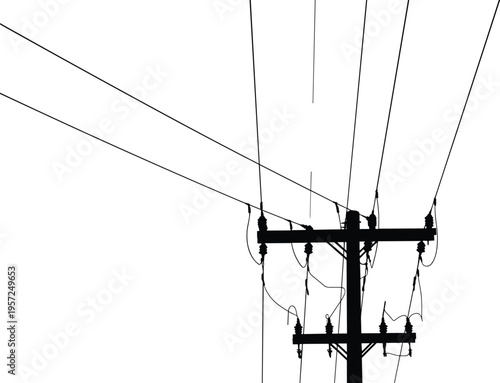 utility pole, power lines, electricity, electrical grid, energy distribution, transmission, infrastructure, silhouette, industrial, urban, technology, electric wires, insulators