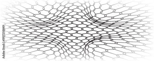 High Resolution Isolated Chain-Link (Or Wire Net Or Wire-Mesh) Fence On A White Backgroundt MODERN ILLUSTRATION
