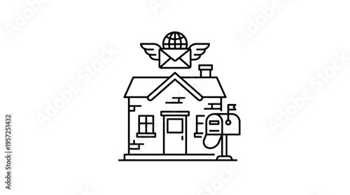 Delivery To Home Email Communication Concept