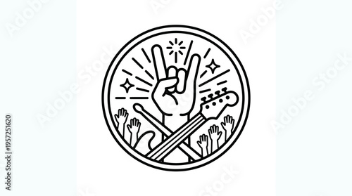 Rock And Roll Band Emblem