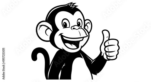 Monkey giving thumbs up gesture 1.