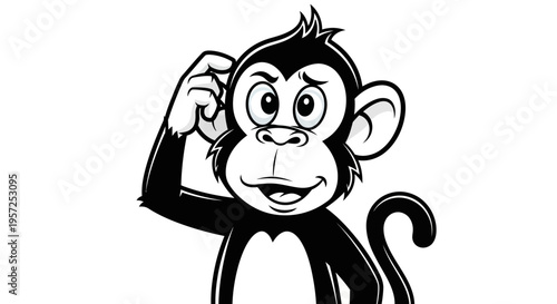 Monkey making a funny face expression.