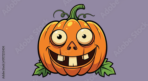 Smiling jack o lantern face closeup.