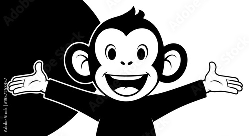 Smiling Monkey Cartoon Character Illustration 2.