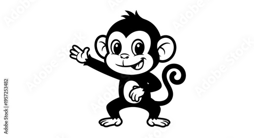 Smiling Monkey Cartoon Character Illustration 5.