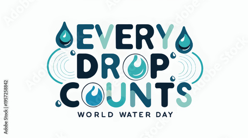 Every Drop Counts World Water Day Typography Poster Design