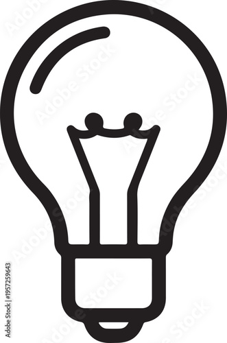 Light Bulb Icon filament outline