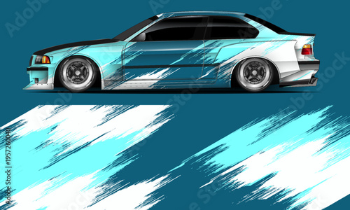 Car sticker or car wrap with natural natural concept with abstract line concept and initial A, can be installed on all