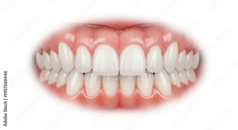 Fototapeta premium highly detailed macro shot of healthy pink gums and teeth