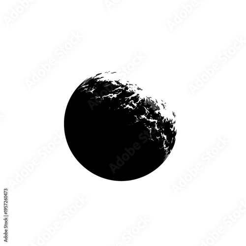 Dramatic Black and White Image of a Moon Against White.