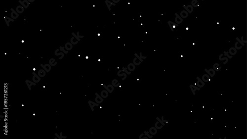White glitter snow overlay background. Winter starry sky. Falling sparkle particles create festive shimmer effect for winter decorations and themes. Abstract luxury vector illustration.