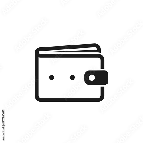 Simple black wallet icon design.