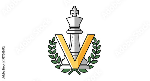 Chess Piece King with Laurel Wreath.