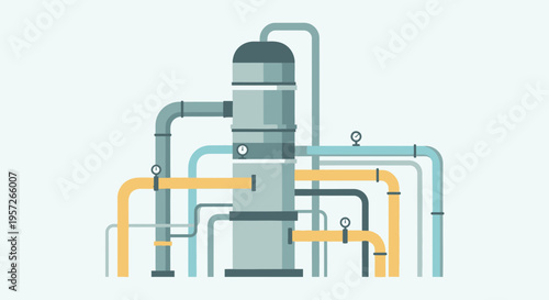 Industrial pipes and machinery system.
