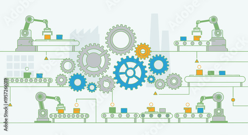 Industrial robotic arms in factory production 2.