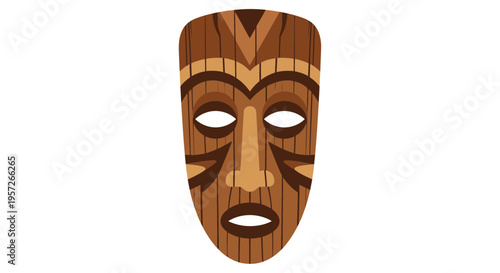 Traditional wooden tribal face mask.