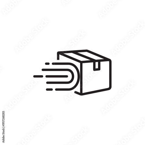 Fast delivery parcel box icon.