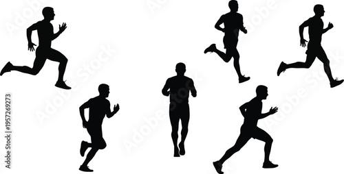 Collection of six men's formal suit and blazer silhouettes, black vector icons of professional jackets and tuxedo styles isolated on white.