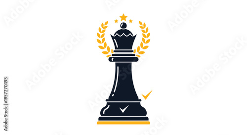 Black Chess King Piece Icon.