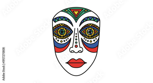 Colorful Day of Dead Face Mask.