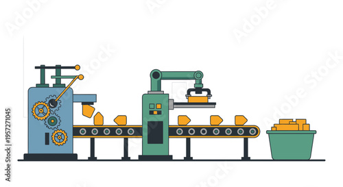 Industrial machine packaging chocolate bars.