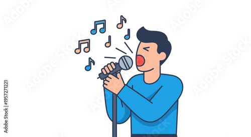 Man singing into a microphone 8.