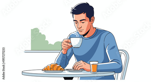 Man sitting alone at a table 1.