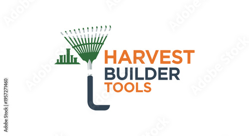 Rake tool for gardening and landscaping.