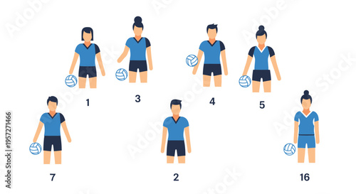 People playing volleyball with ball.