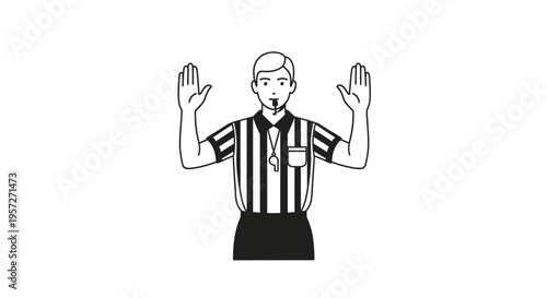 Referee making a hand signal.