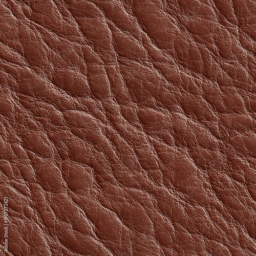 seamless texture. Textured brown leather surface with visible creases and patterns, suitable for upholstery, fashion accessories, and interior design applications