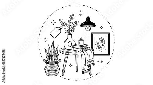 Cozy Interior Scene With Decorative Elements