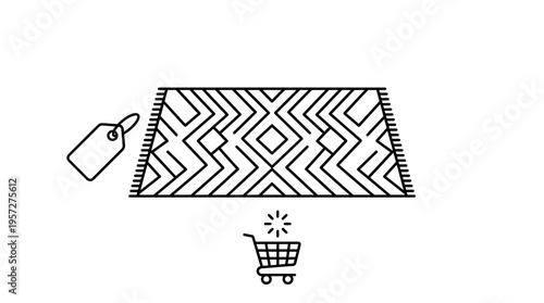 Minimalist Black and White Rug Purchase Concept