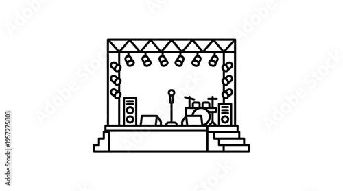 Minimalist Outdoor Concert Stage Outline
