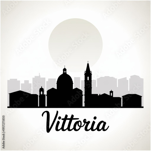 Vittoria Skyline Silhouette — A Vibrant Sicilian City in Southern Italy Vector Illustration