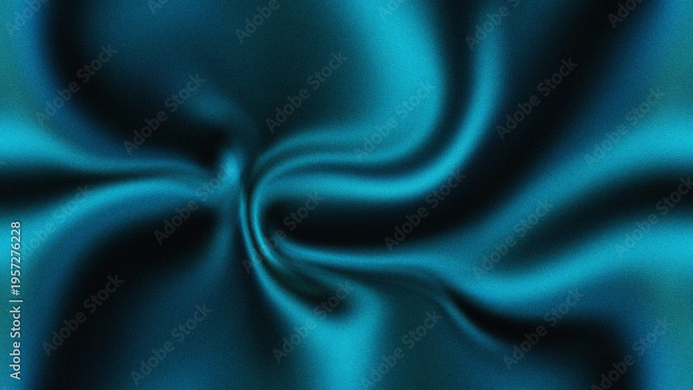 Fototapeta premium Luxury deep teal blue silk satin wavy texture background with elegant liquid folds soft shadows and a grainy finish