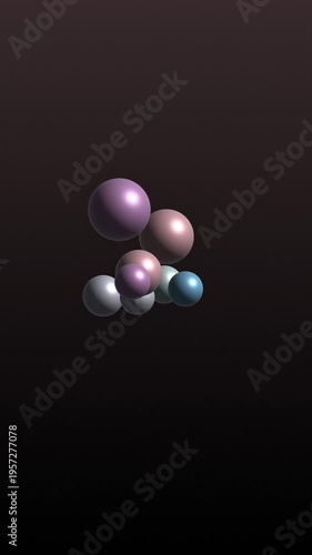 Floating Spheres Abstract Animation on Dark Background Slow Motion