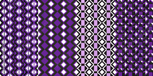 Geometric pattern featuring diamond shapes in shades of purple and white