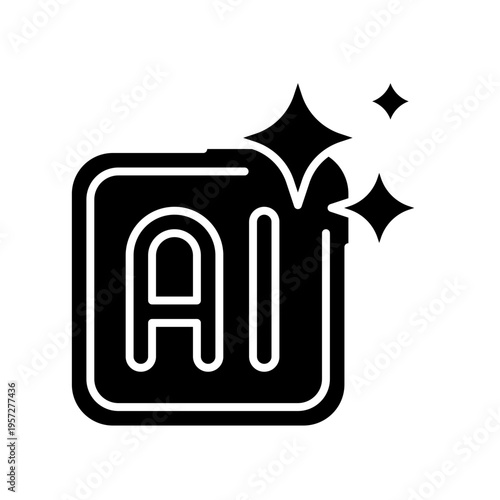 Artificial Intelligence Icon Professional UI Symbol for Health AI, Machine Learning