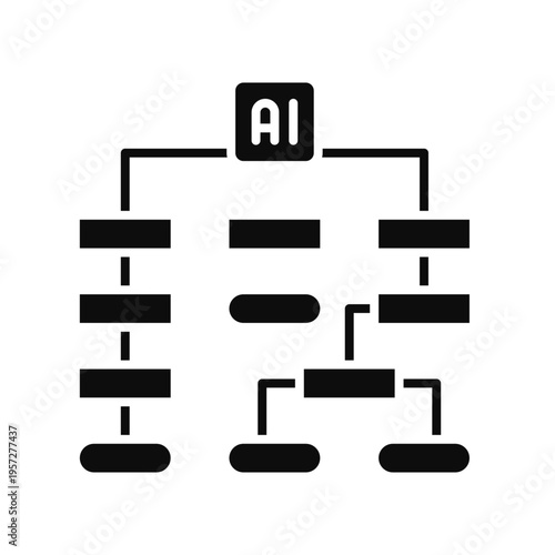 AI Architecture Icon Professional UI Symbol for System Design,